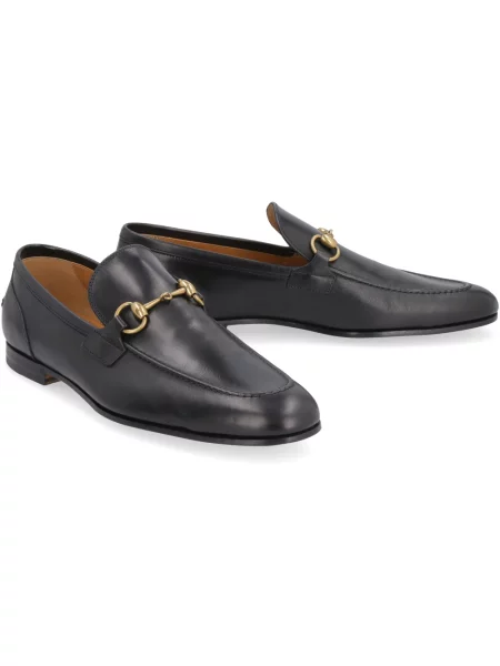 Loafersy Gucci skórzane czarne