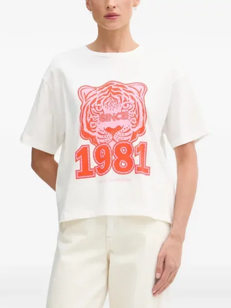 Tricou Lola_casademunt cu imagine cu dungi de tigru alb
