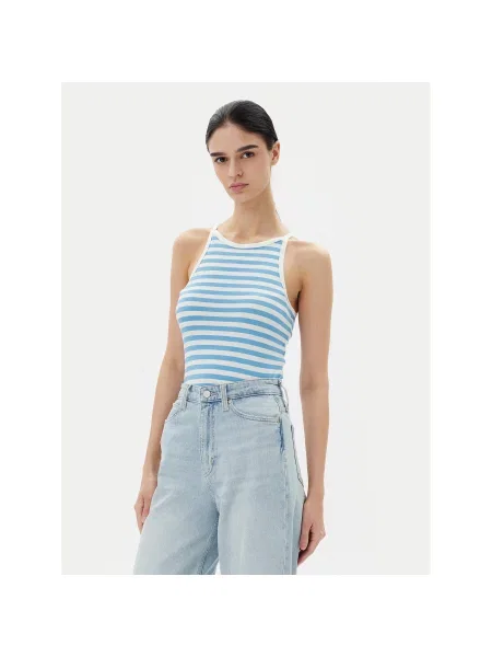 Pieces Топ Jane Голубий Slim Fit