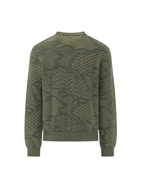 Sweter Etro wełniany z nadrukiem zielony