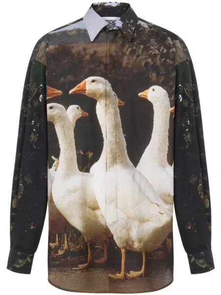 Cămașă Moschino cu imagine maro