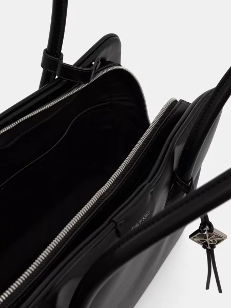 Műbőr shopper táska Calvin Klein fekete
