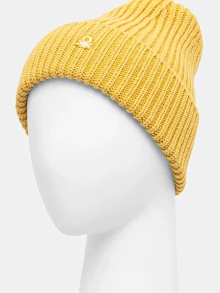 Шерстяная шапка United Colors Of Benetton желтая