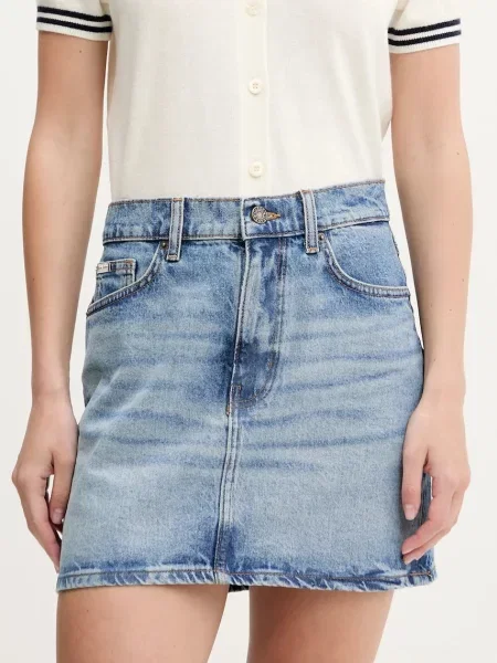 Guess Jeans spódnica jeansowa mini ołówkowa niebieski