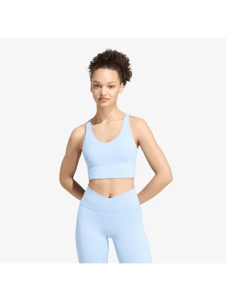 Sutien adidas 3 Stripes Studio All Me Light Support Bra Glow Blue XL albastru