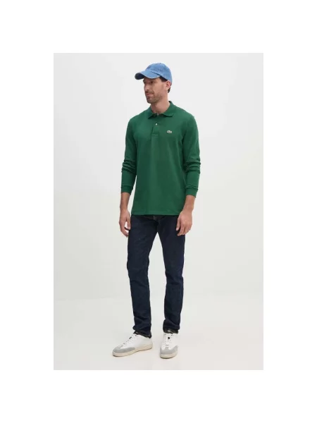 Lacoste longsleeve gładki zielony