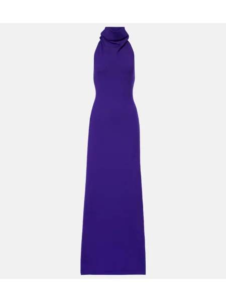 Rochie Tom Ford din cașmir cu gât halter violet