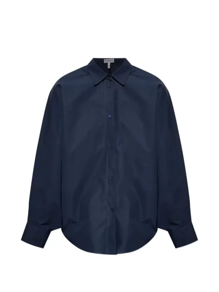 Cămașă Loewe cu broderie din poplin albastru