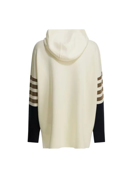 Bluza z kapturem Max Mara wełniana z kapturem beżowa