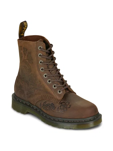 Pantofi Dr. Martens cu model floral maro