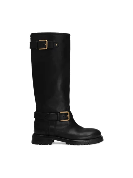 Kozaki Dolce And Gabbana skórzane czarne