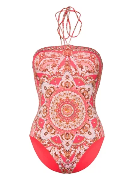 Costum de baie Camilla cu gât halter roz