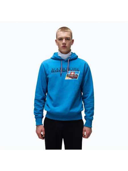 Hanorac pentru bărbați Napapijri B-Portalet Hooded blue sapphire albastru
