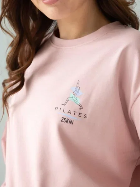 Bluza dresowa dłuższa I love pilates pink różowa