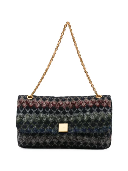 Geantă Missoni din dantelă albastru