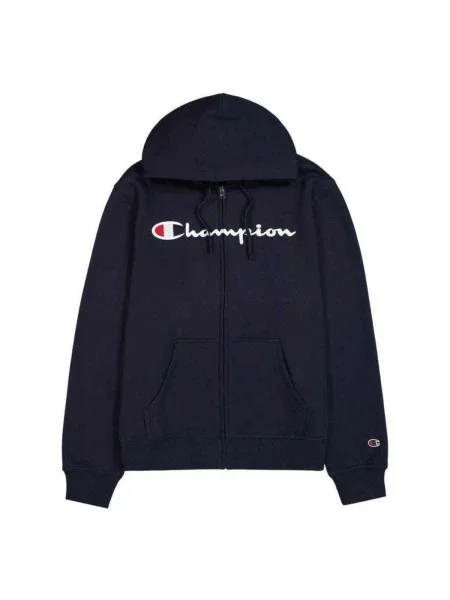 Bluza Z Pełnym Zamkiem Błyskawicznym Z Markowym Rękawem niebieska