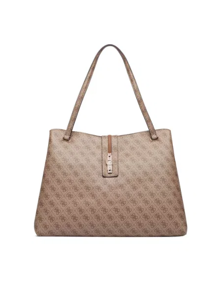 Guess Torebka Yvonne Logo Travel brązowy