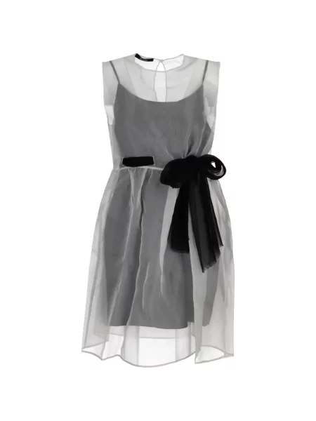 Rochie mini La Rose cu funde alb