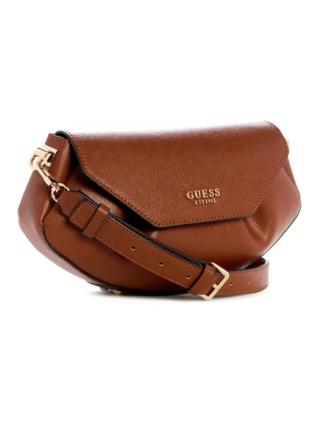 Torebka crossbody Guess skórzana brązowa