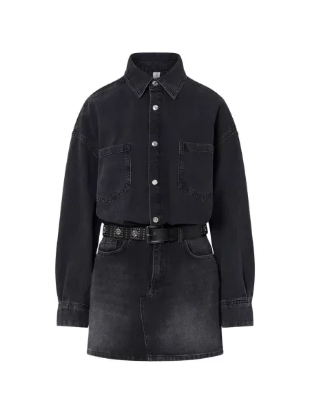 Scurt cu centură rochie din denim Liu Jo negru