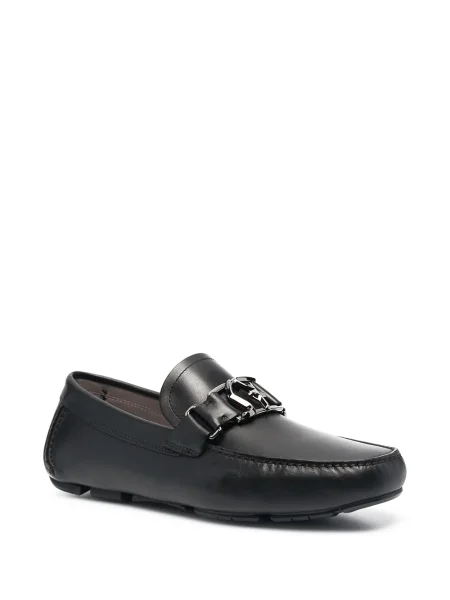 Pantofi loafer Ferragamo cu autograf negru