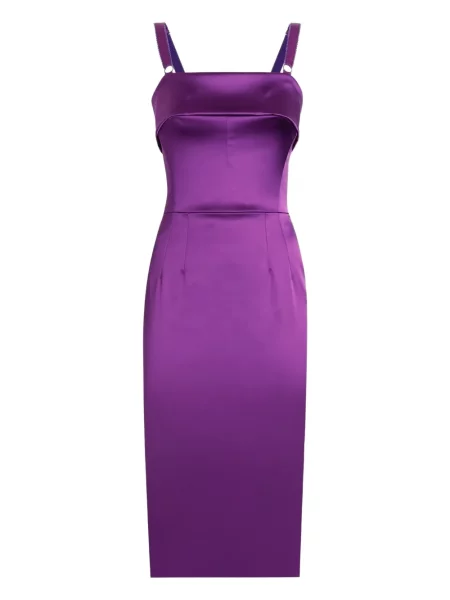Rochie midi Dolce & Gabbana din satin până la genunchi de costum violet