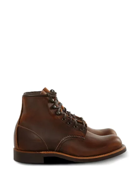 Botine Red Wing Shoes cu șireturi din piele roșu