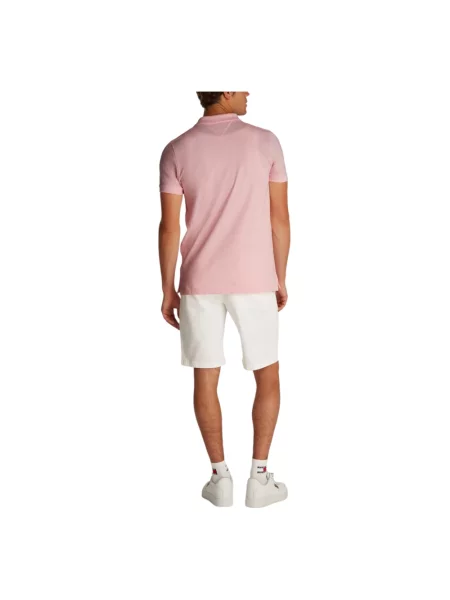 Koszulka polo Tommy Jeans z krótkim rękawem różowa