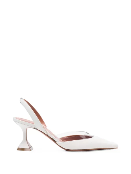 Pantofi cu toc Amina Muaddi slingback alb