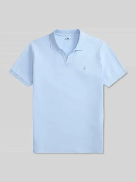 Koszulka polo o kroju slim fit z mieszanki bawełny Polo Ralph Lauren niebieskie