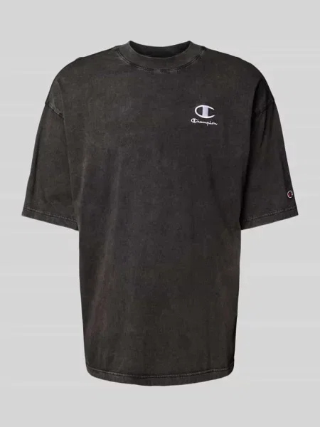 T-shirt o kroju relaxed fit z wyhaftowanym logo Champion czarna
