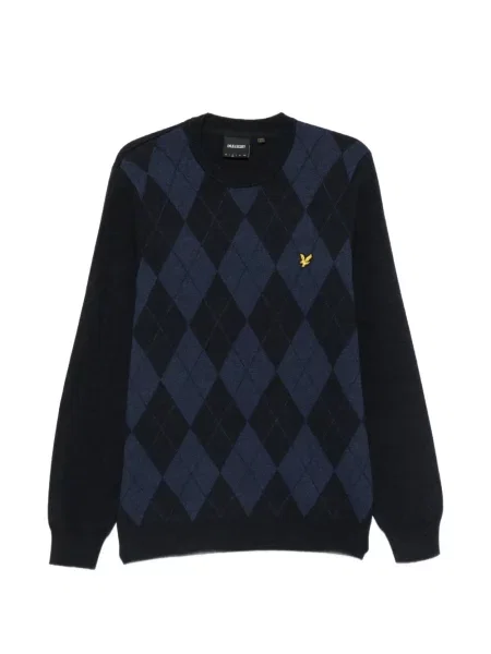 Pulover Lyle & Scott cu model argyle albastru