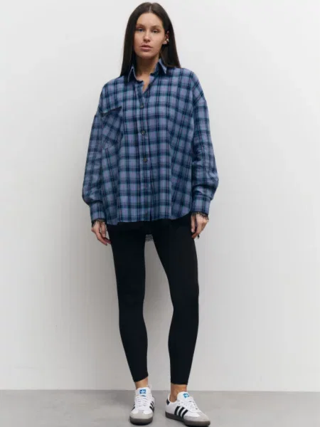 Сорочка в клітинку Lilove фланель синій