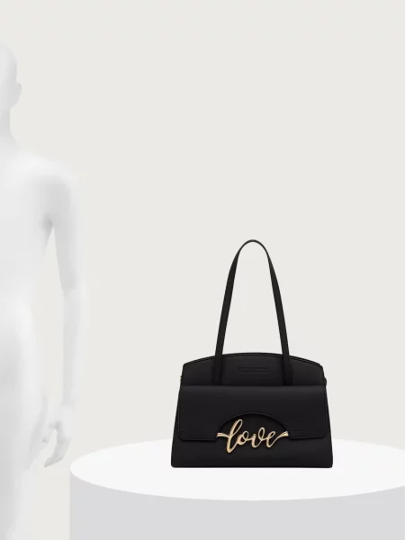 Кожаная сумка шоппер Love Moschino