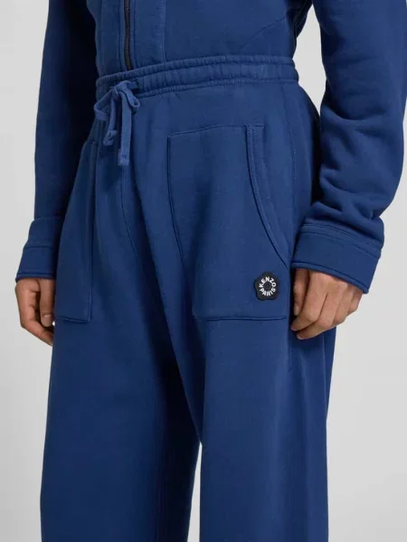 Spodnie dresowe o kroju straight fit z detalem z logo Kenzo granatowe