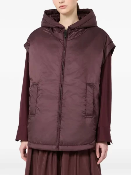 Vestă Max Mara cu glugă violet