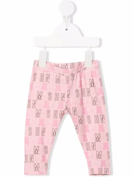 Legginsy dziecięce Moschino różowe
