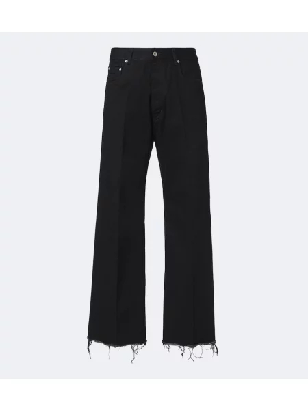 Blugi cu picior larg Rick Owens zdrențuiți negru