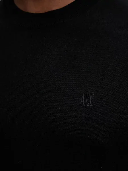 Светр з домішкою шовку Armani Exchange легкий синій