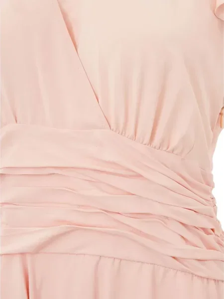 Rochie Lardini cu volane asimetrică roz