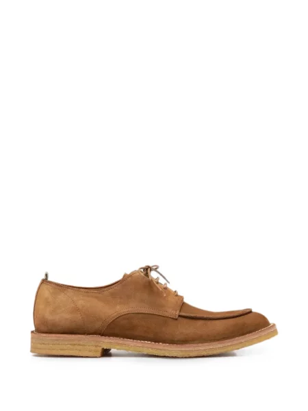 Pantofi derby Officine Creative din piele de căprioară maro