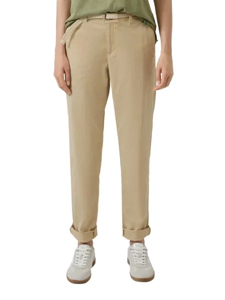 Chinos o kroju regular fit z mieszanki bawełny S.oliver Red Label beżowe