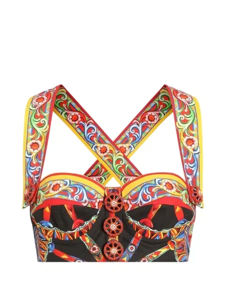 Top Dolce & Gabbana cu imagine din poplin negru