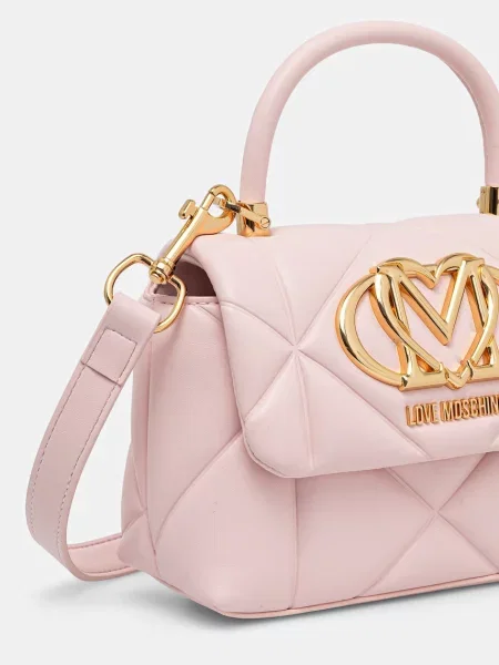 Love Moschino crossbody torbica iz umetnega usnja roza