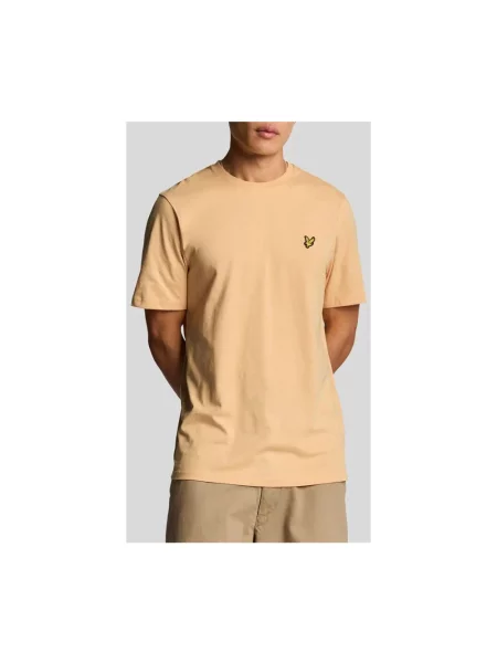 Koszulka Lyle & Scott klasyczna z dekoltem w kształcie litery U beżowa
