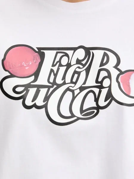 Tricou Fiorucci cu imagine alb