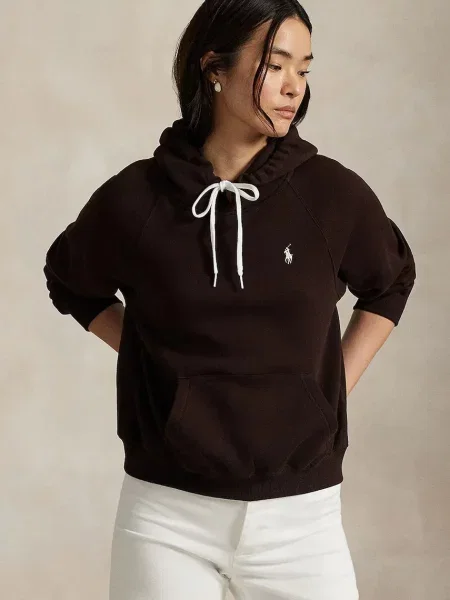 Polo Ralph Lauren bluza z kapturem gładka brązowy