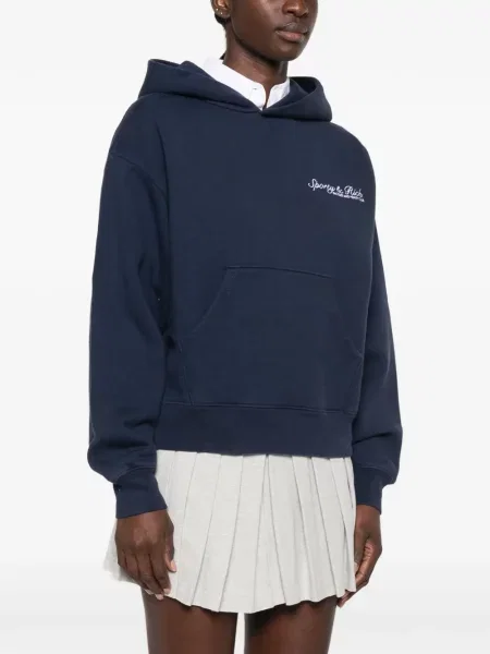 Hoodie Sporty & Rich με κέντημα μπλε