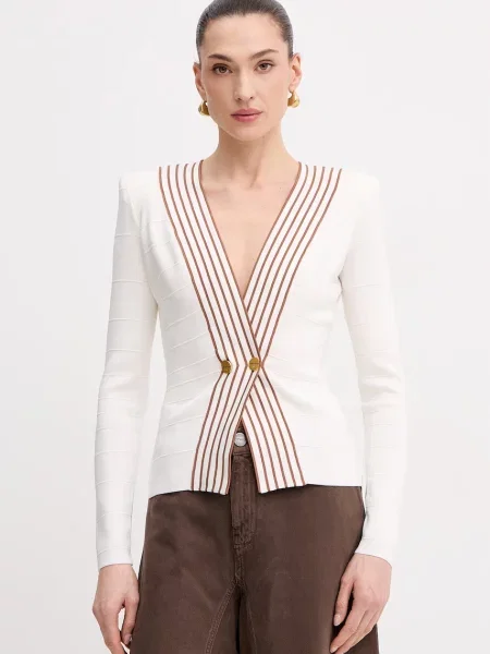 Elisabetta Franchi cardigan pentru femei cu amestec de vâscoză bej