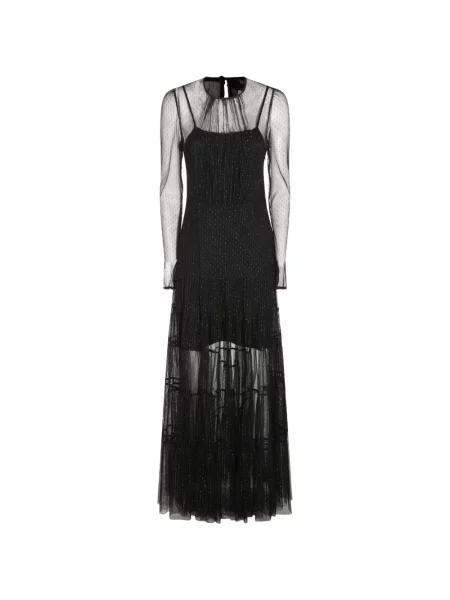 Lung rochie Twinset din tul negru